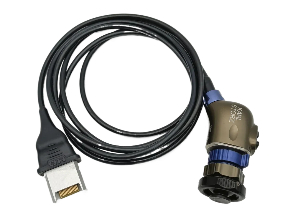 Medical camera head with cable and connector