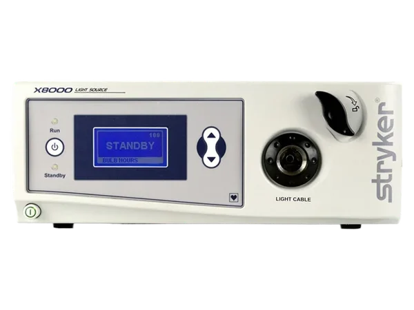 Medical light source unit with front-panel controls