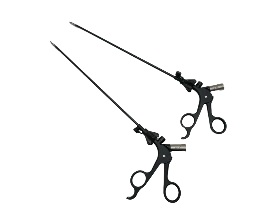 Two long-shaft surgical instruments with ring handles